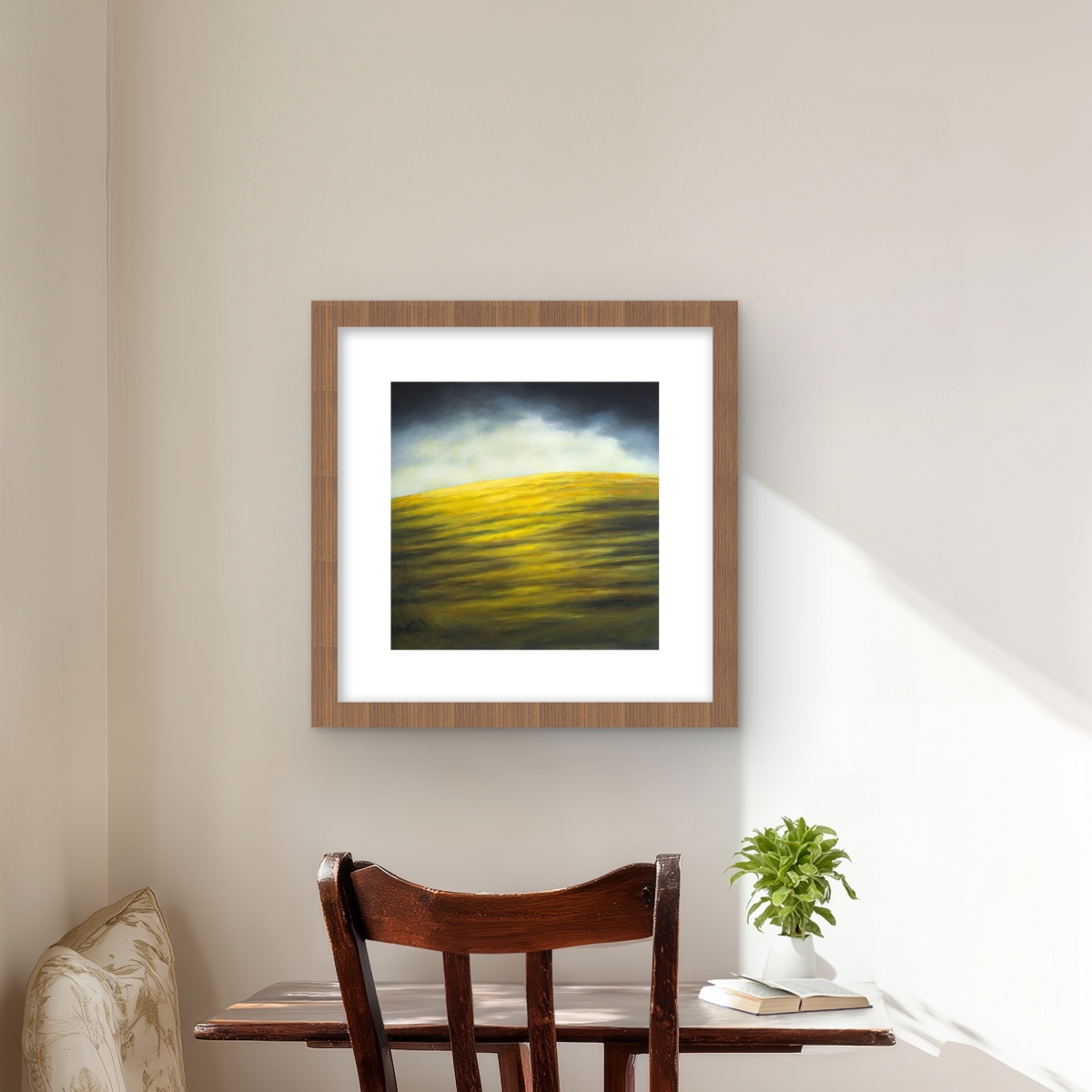 C1FM1616Q72A48 16 x 16 in. Hillock - Rustic Kitchen Framed Matted Print Wall Art - Home Decor