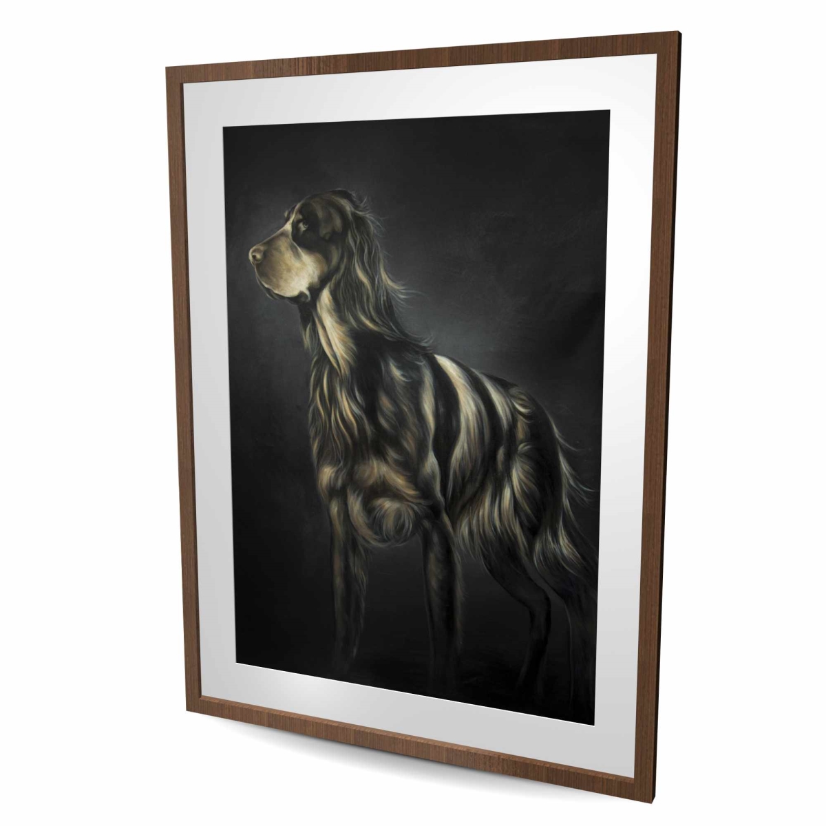 C1FM3648HFA2AE 36 x 48 in. Picard Spaniel - Modern Framed Matted Print Wall Art for Home Decor