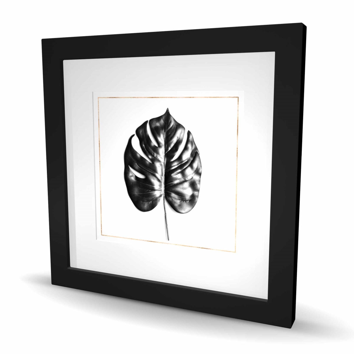 C1FM1616A5R2IR 16 x 16 in. Split Leaf Philodendron Art Print - Gold Lines Wall Art - Home Decor