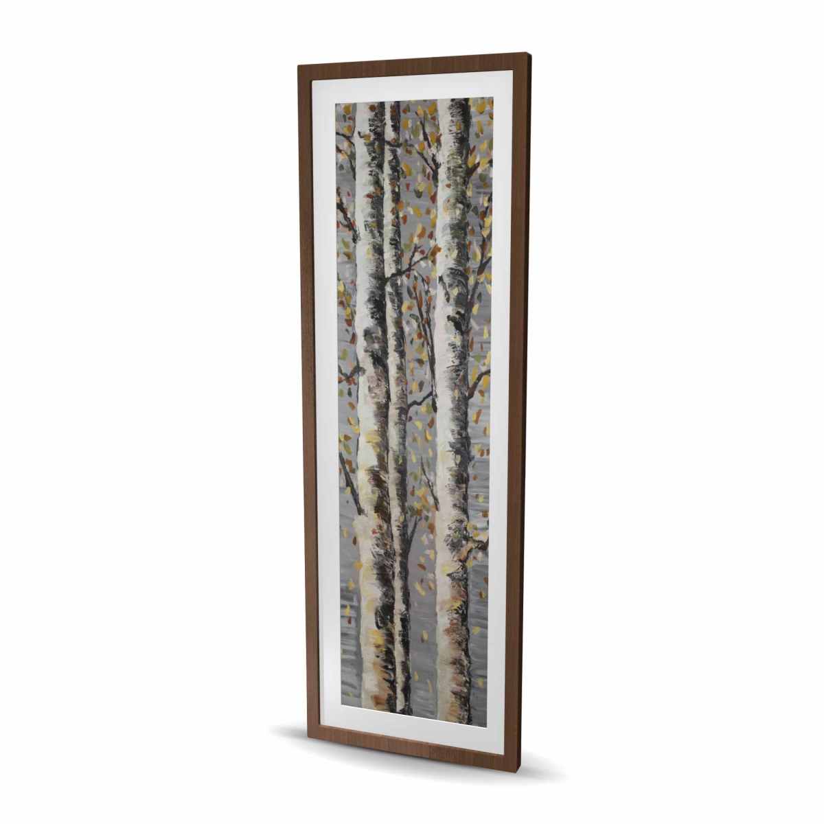 C1FM2060FX46P4 20 x 60 in. Blossoming Birches - Framed Matted Print Wall Art - Home Decor Art