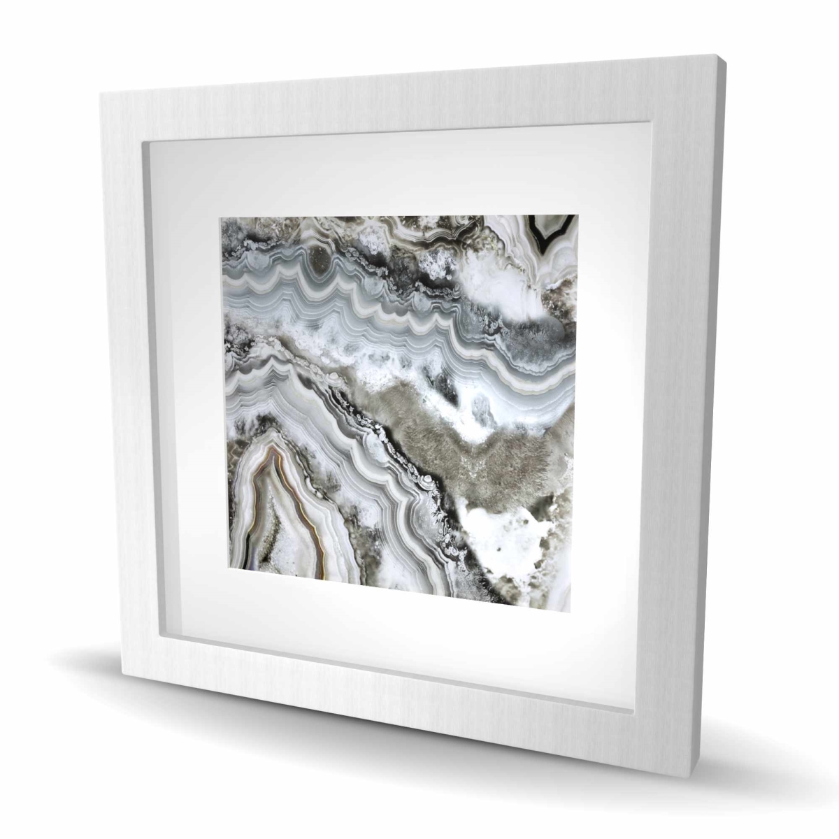C1FM161621FA84 16 x 16 in. Abstract Geode - Gray Hyperrealist Framed Print Wall Art - Home Decor