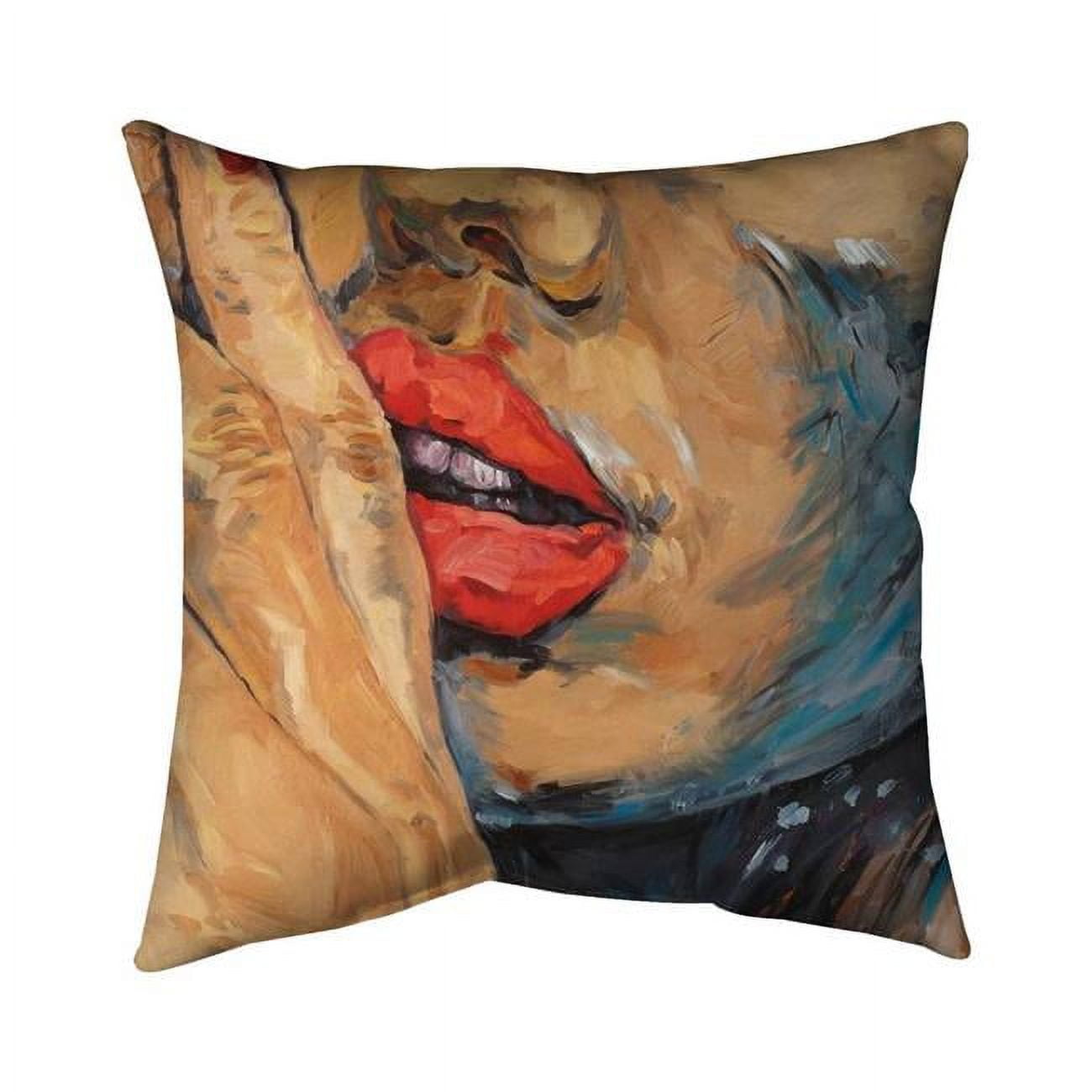 26 x 26 in. Shushing Lips Closeup-Double Sided Print Indoor Pillow
