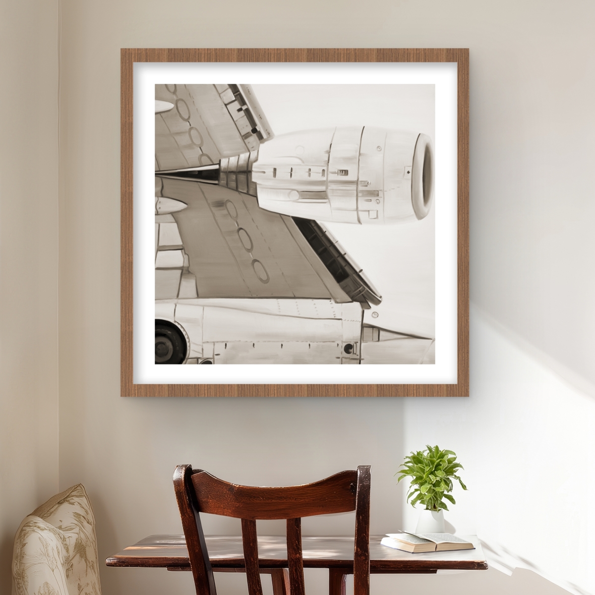 C1FM24241OBG85 24 x 24 in. Underside - Transportation Industrial Framed Matted Print Wall Art