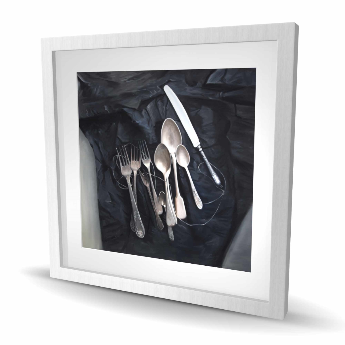 C1FM2424NRJFV8 24 x 24 in. Vintage Cutlery Still Life Beige Framed Print Wall Art for Home Decor