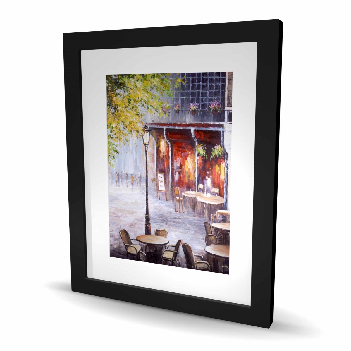 C1FM1620UFTHQQ 16 x 20 in. Outdoor Restaurant by A Nice Day - Red Street Framed Print Wall Art