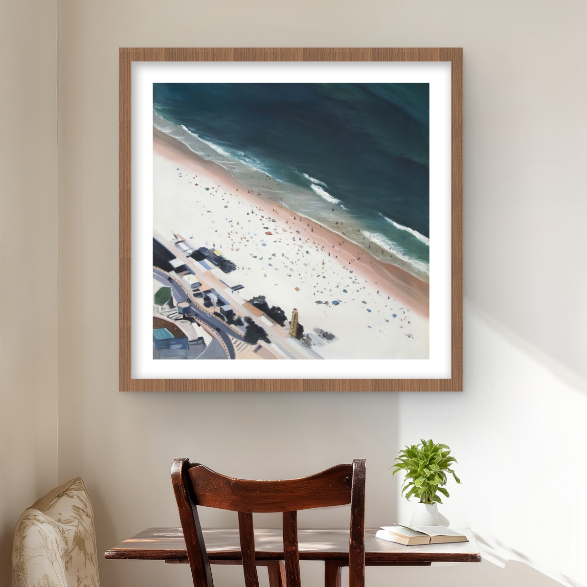 C1FM2424Z6DSZ9 24 x 24 in. Hot Day At the Beach - Marine Bedroom Print Wall Art - Home Decor Art