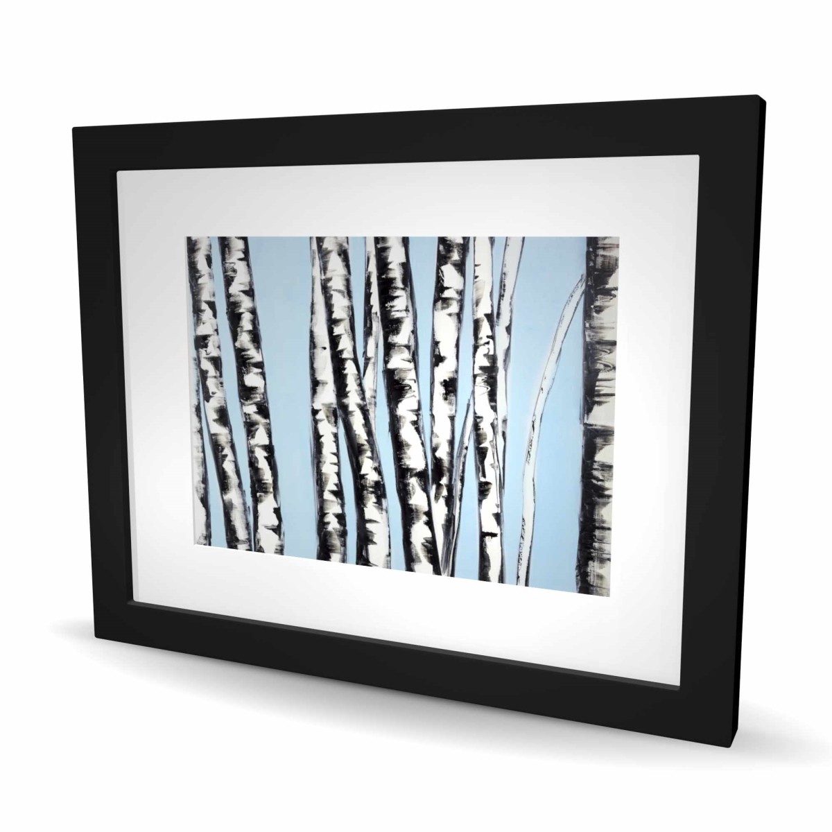 C1FM1620AN1OWO 16 x 20 in. Pastel Birches - Trees Office Framed Matted Print Wall Art for Decor