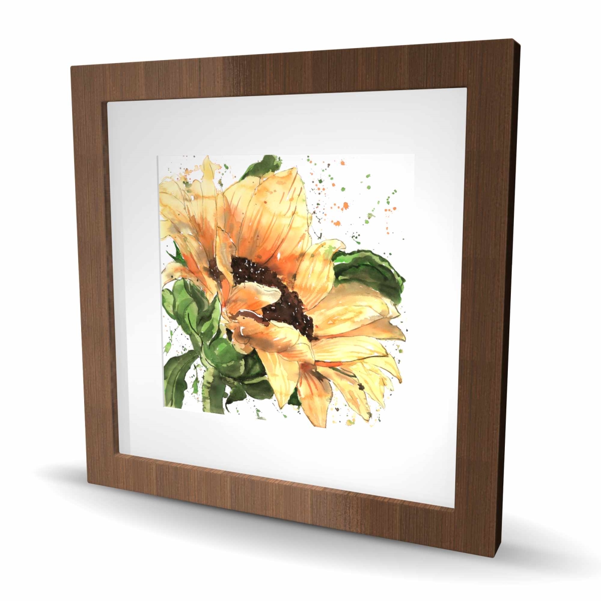 C1FM1616UREOBN 16 x 16 in. Sunflower In Bloom - Yellow Framed Matted Print Wall Art - Home Decor