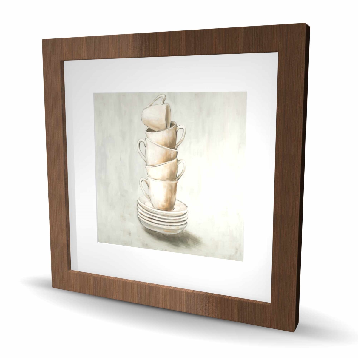 C1FM1616VDMRSS 16 x 16 in. Stacked Cups - Framed Matted Print Wall Art for Home Decor - Art Firm