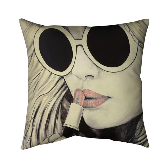 26 x 26 in. Pink Lips-Double Sided Print Indoor Pillow