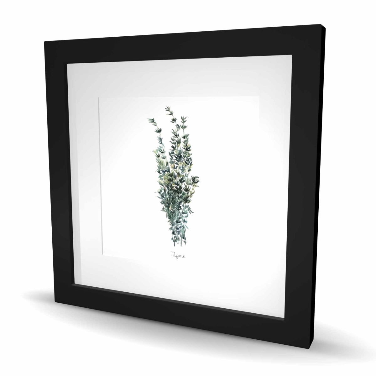 C1FM1616YHS1RY 16 x 16 in. Thyme Leaves Bundle - Framed Matted Print Wall Art for Home Decor