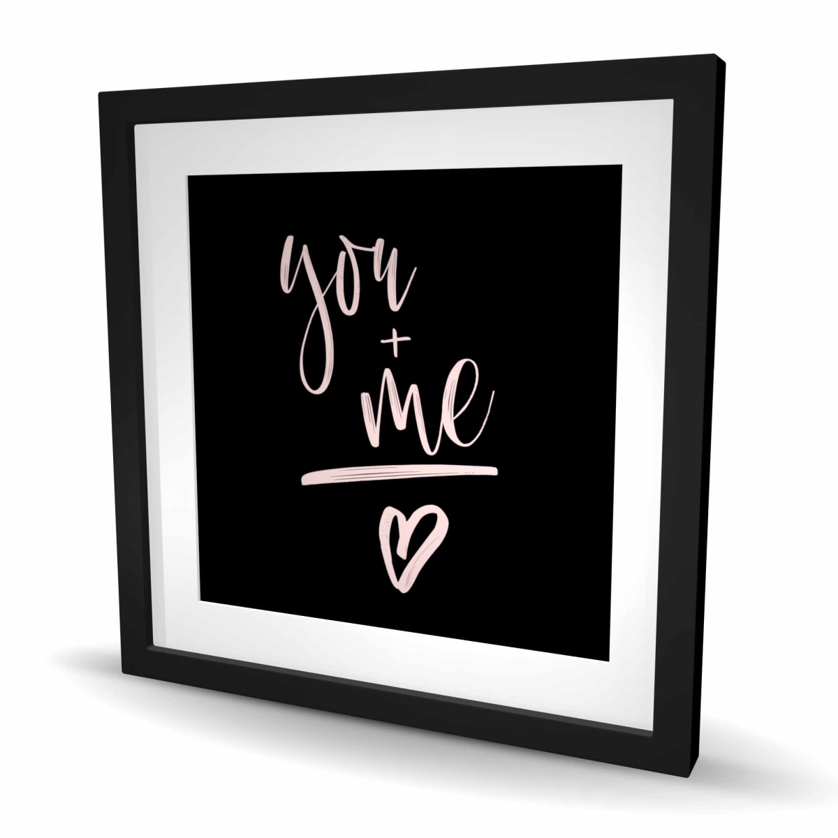C1FM2424BH9D7E 24 x 24 in. You Plus Me - Pink Pattern Framed Matted Print Wall Art - Home Decor