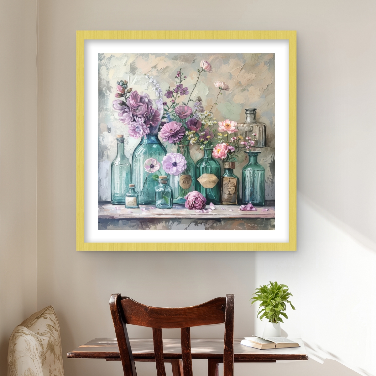C1FM2424D1WGJS 24 x 24 in. Still Life - Gray Framed Matted Print Wall Art - Home Decor Art