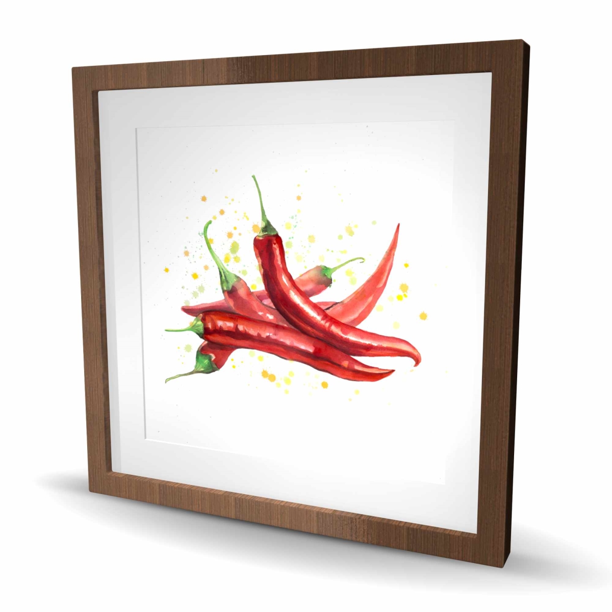 C1FM2424ML5ZTG 24 x 24 in. Red Hot Peppers - Green Still Life Framed Print Wall Art - Home Decor