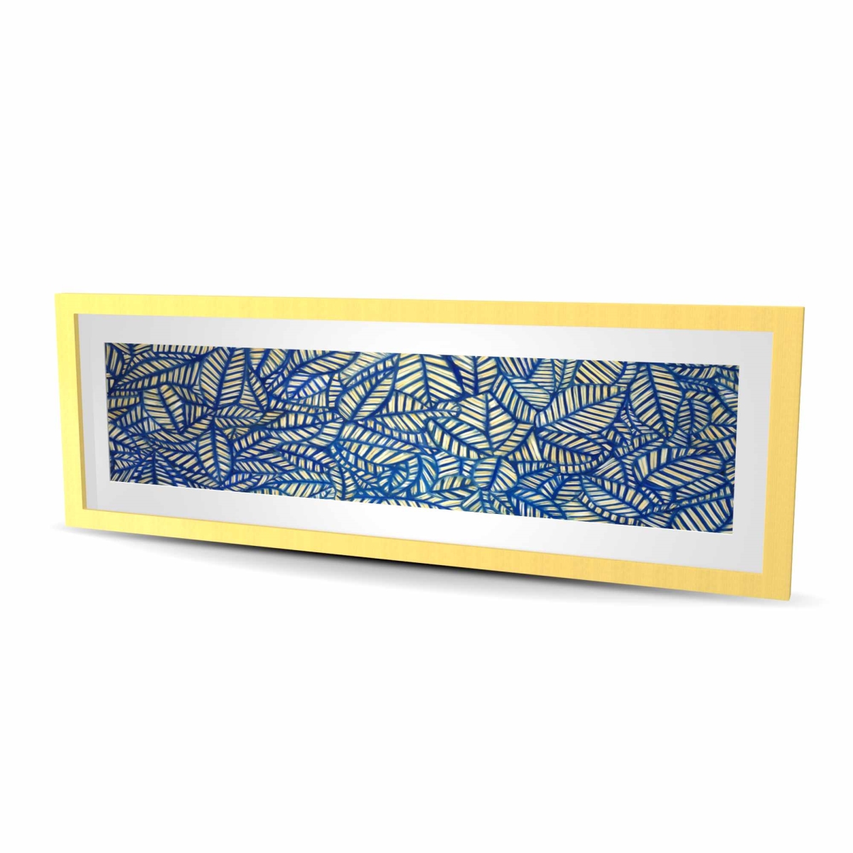 C1FM1648R39K2M 16 x 48 in. Leaves Patterns - Framed Matted Print Wall Art for Bedroom Decor