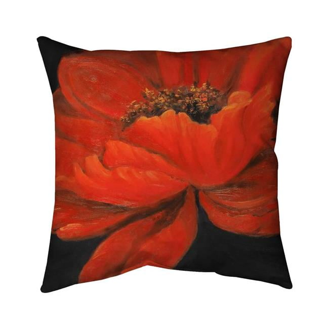 18 x 18 in. Red Petal Flower-Double Sided Print Indoor Pillow