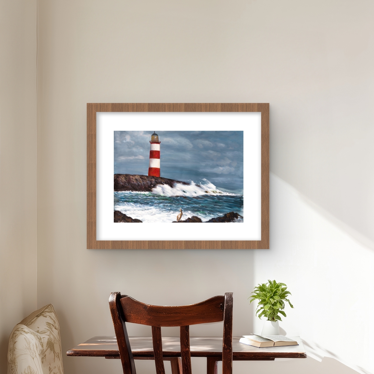 C1FM1620I3C1LO 16 x 20 in. Lighthouse At the Edge of the Sea Unleashed Wall Art - Coastal Print