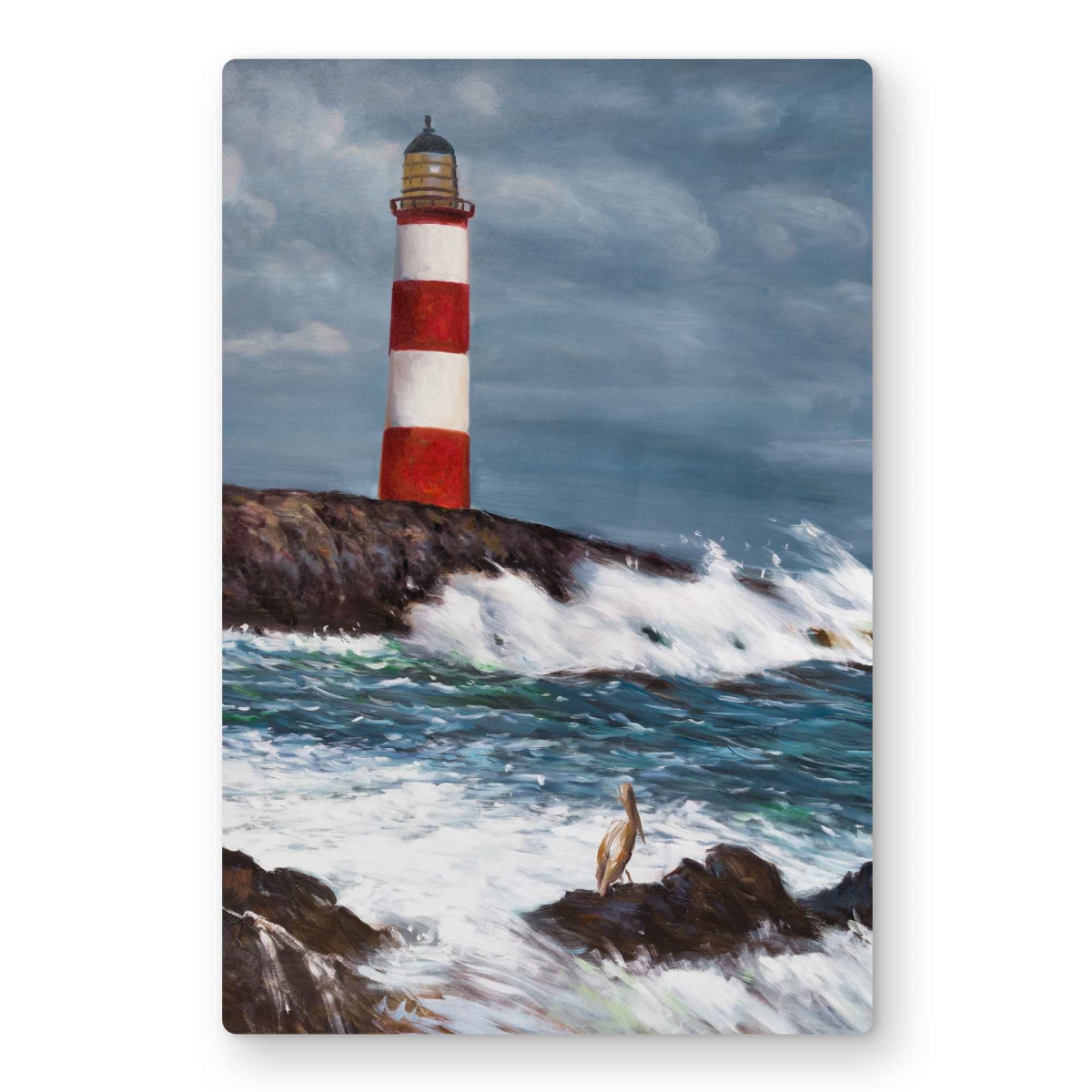 C1MP12189ZE8YY 12 x 18 in. Lighthouse at the Edge of the Sea Unleashed Wall Art - Metal Print