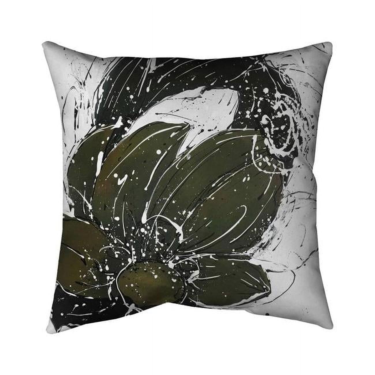 18 x 18 in. Abstract Flower with Paint Splash-Double Sided Print Indoor Pillow