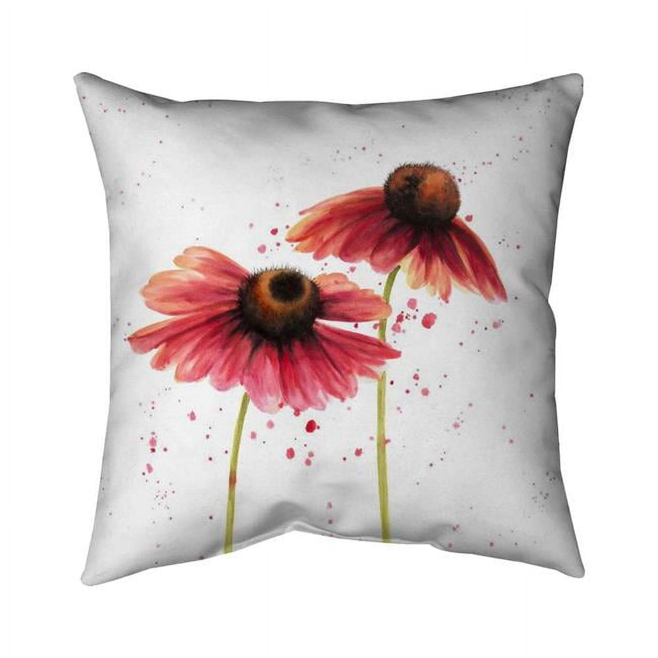 18 x 18 in. Two Pink Daisies-Double Sided Print Indoor Pillow
