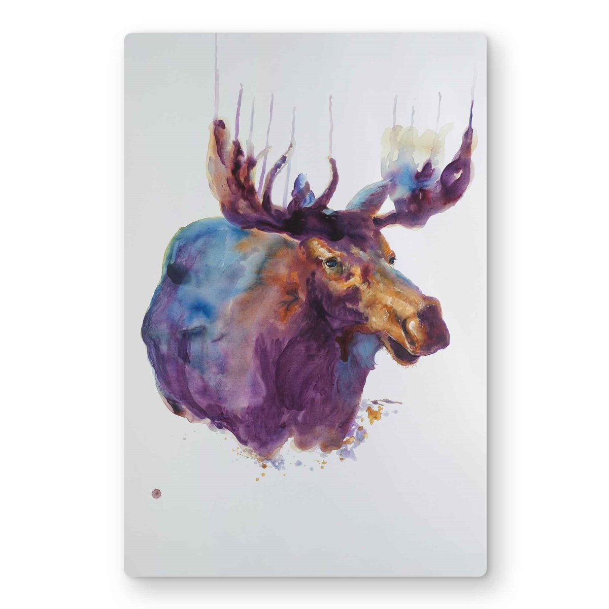 C1MP1218IRN5GK 12 x 18 in. Abstract Moose - Brown Rustic Metal Print Wall Art for Home Decor