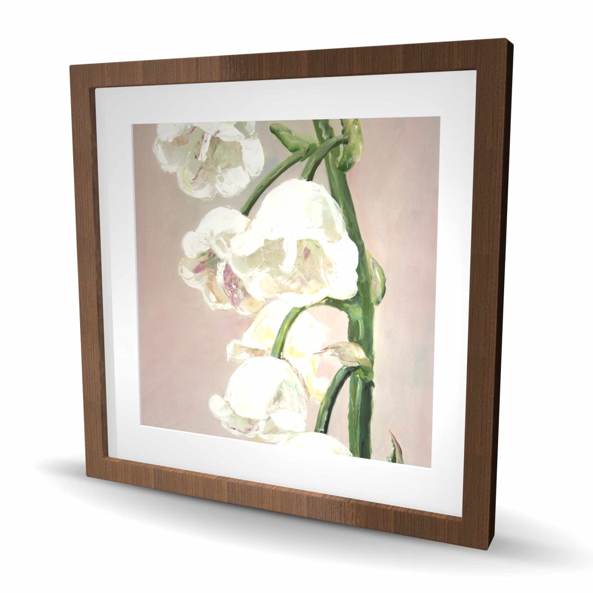C1FM2424KEXT40 24 x 24 in. Lily of the Valley Flowers Print Wall Art - Botanical Pink Framed Art