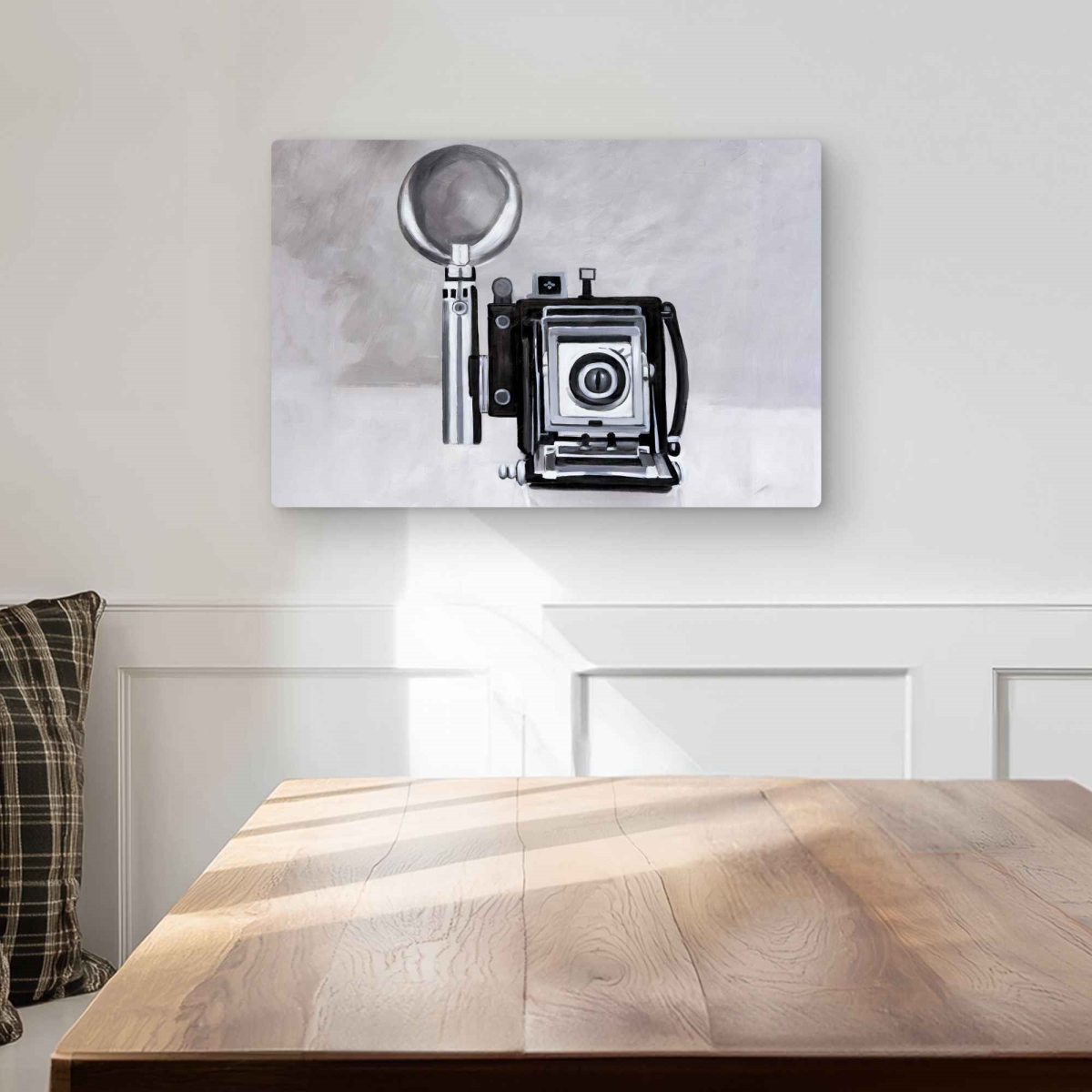 C1MP1218FMH2DJ 12 x 18 in. Antique Camera Metal Print Wall Art - Unique Living Room Decor