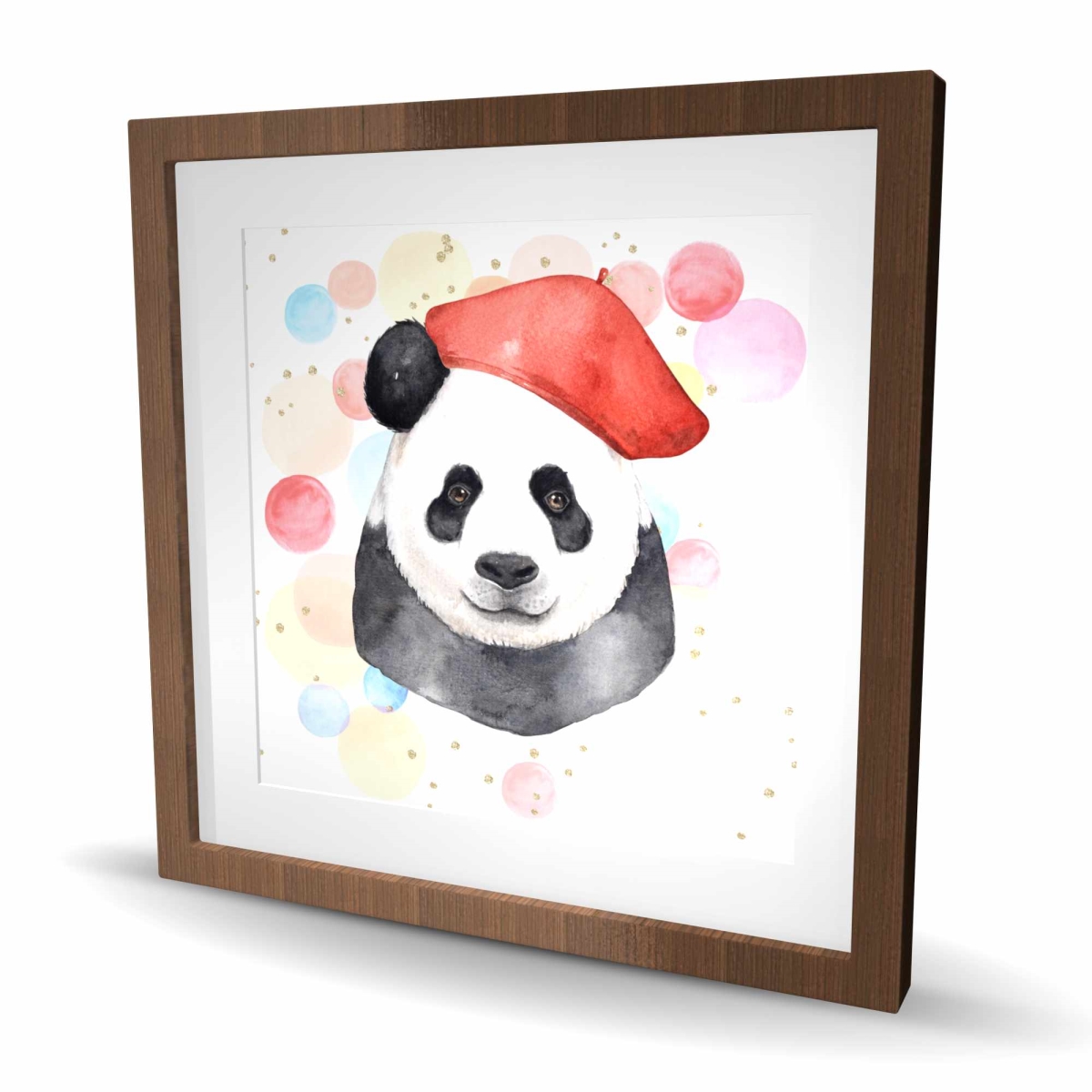 C1FM2424PG1EXM 24 x 24 in. Artist Panda - Framed Matted Print Wall Art - Pattern Animals Decor