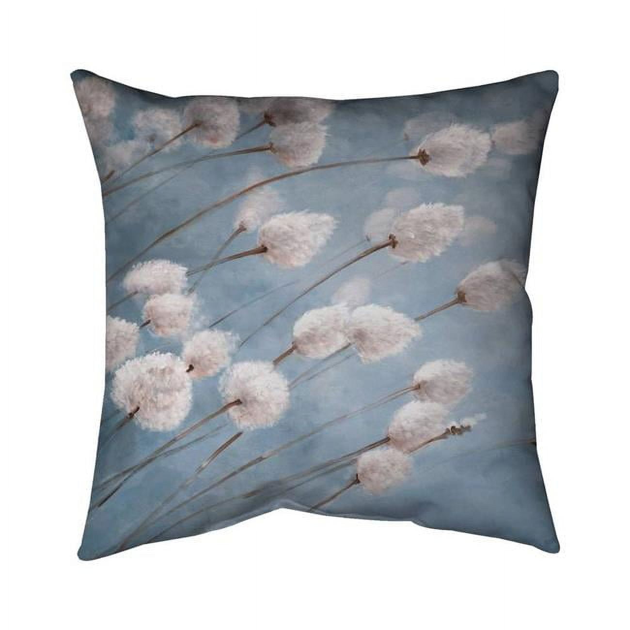 18 x 18 in. Delicate Cotton Flowers-Double Sided Print Indoor Pillow