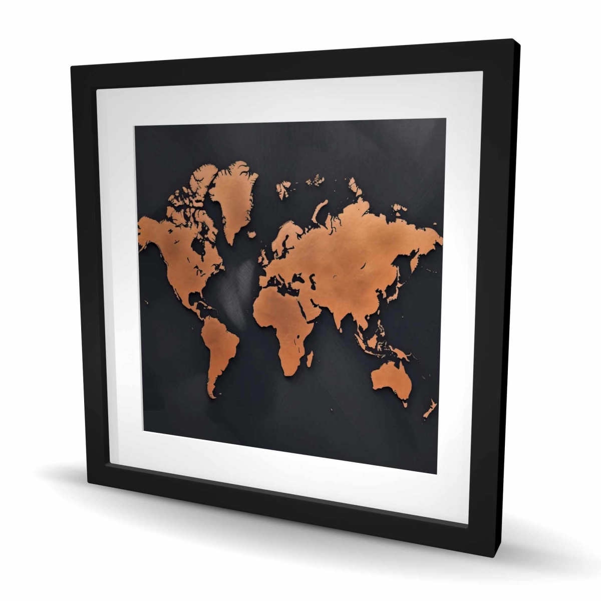 C1FM2424Q6SA5V 24 x 24 in. Rusted Map - Pattern Bedroom Framed Matted Print Wall Art for Decor