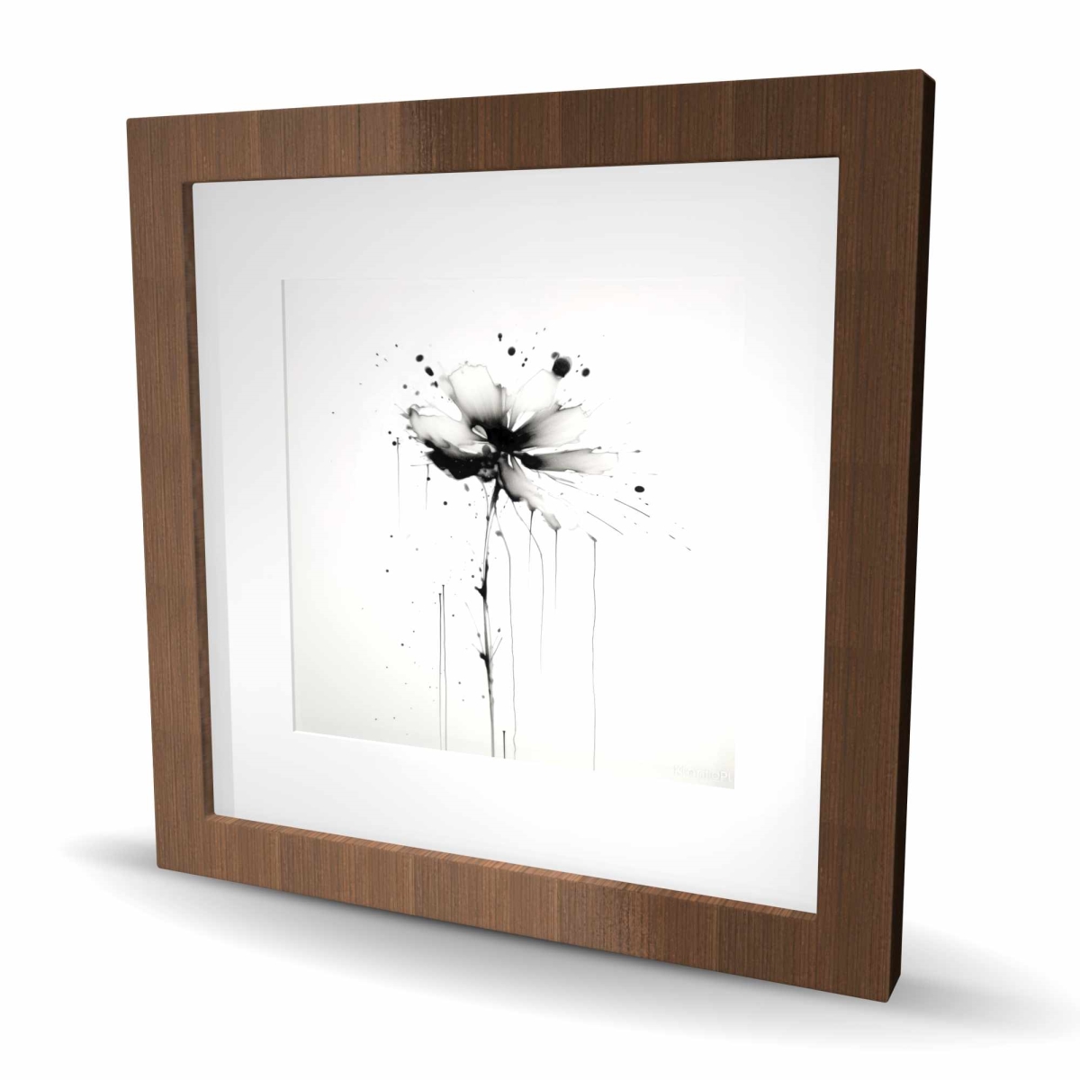 C1FM1616ZOTAWY 16 x 16 in. Exploding Flower - Framed Matted Print Wall Art for Bedroom Decor