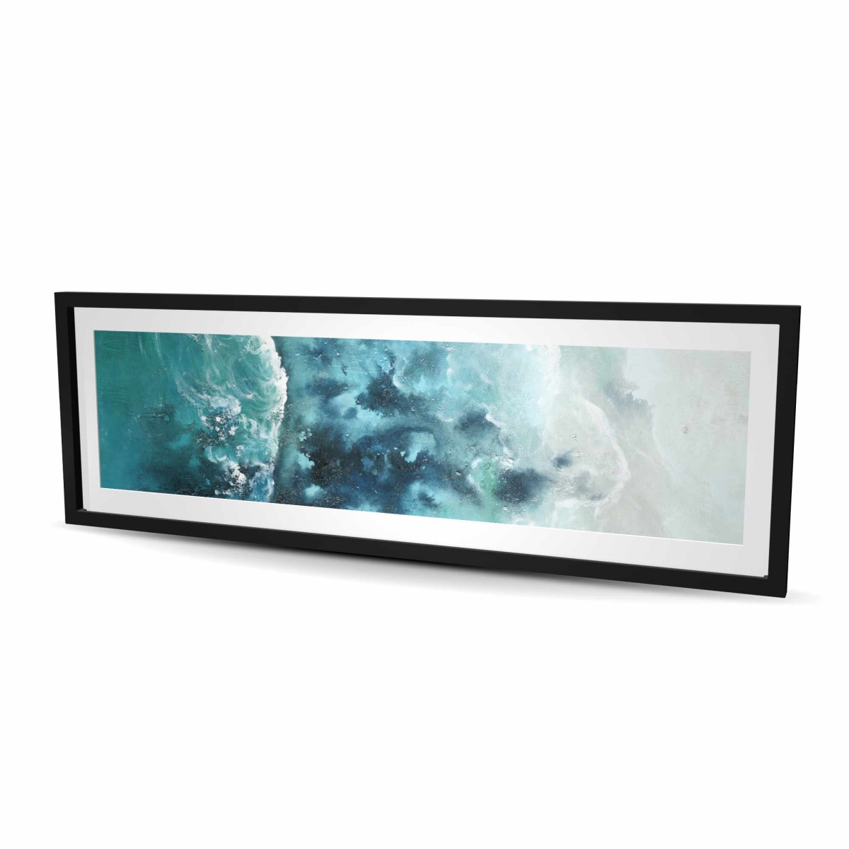 C1FM20600UEXRK 20 x 60 in. Seaside of the Caribbean - Framed Matted Print Wall Art - Home Decor