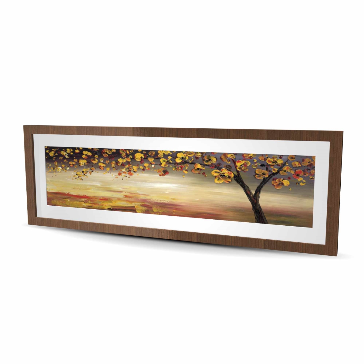 C1FM1648EGBSCX 16 x 48 in. Fall Tree - Contemporary Framed Matted Print Wall Art for Home Decor