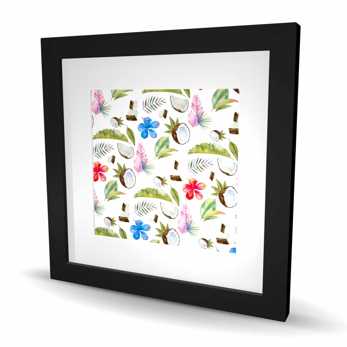 C1FM16163V4MEE 16 x 16 in. Tropical Pattern - Exotic Framed Matted Print Wall Art for Home Decor