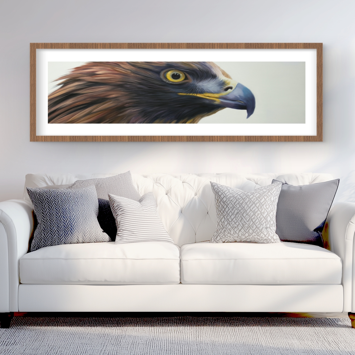 C1FM2060NI0GVR 20 x 60 in. Brown-Headed Eagle Framed Matted Print Wall Art - Best Sellers Decor