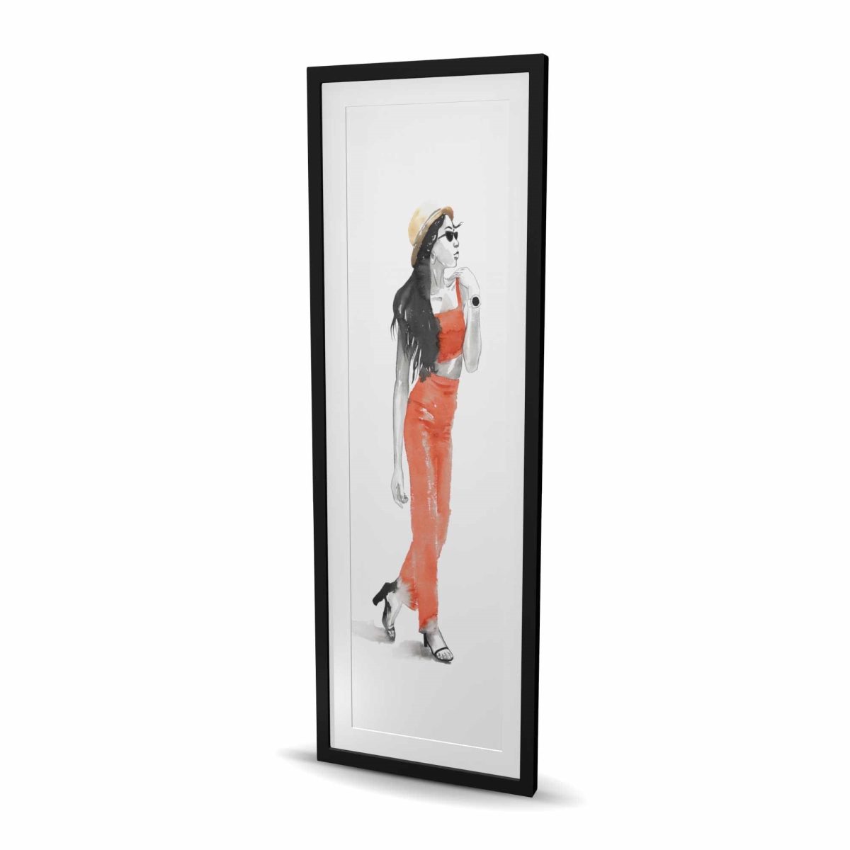 C1FM20603ROH6K 20 x 60 in. Strike the Pose - Framed Matted Print Wall Art for Bedroom Decor