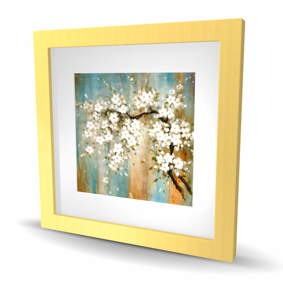C1FM1616KQCH2J 16 x 16 in. Relaxing Cherry Blossoms - Romantic White Framed Print Wall Art