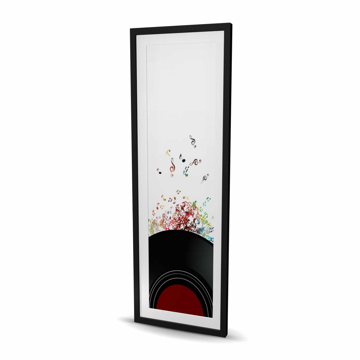 C1FM2060RX10OU 20 x 60 in. Notes Escaping From A Vinyl Record - Framed Matted Print Wall Art