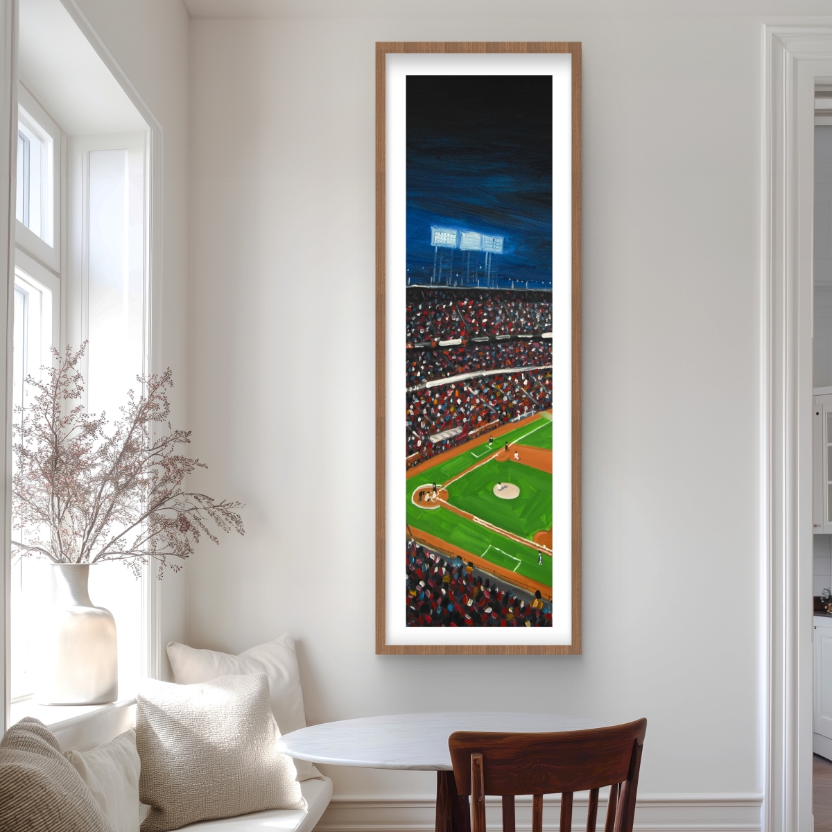 C1FM2060SB0F0M 20 x 60 in. Baseball Game Framed Matted Print Wall Art - Hobbies American Decor