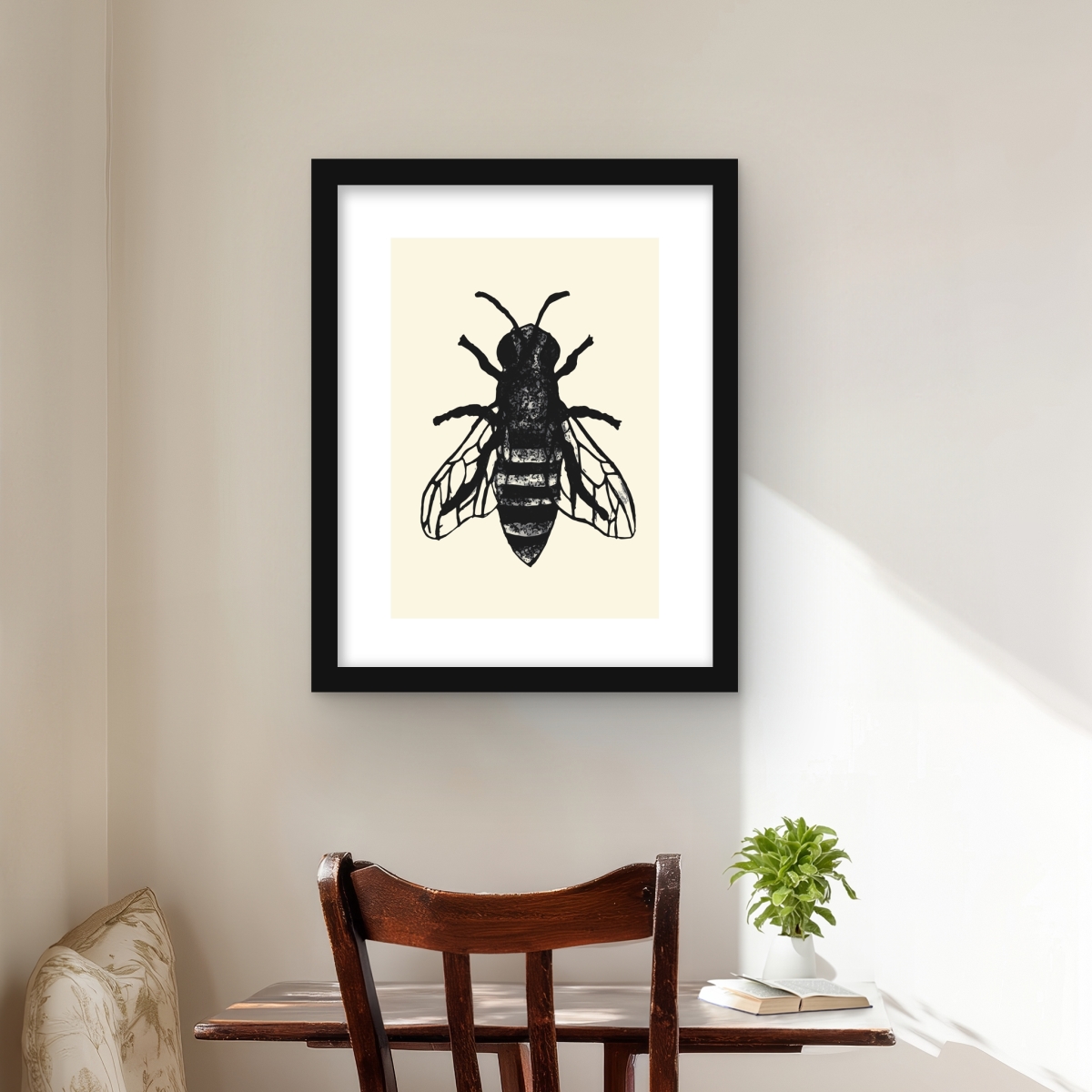 C1FM16202X2K8I 16 x 20 in. Bee - Rustic Office Framed Matted Print Wall Art - Home Decor Art