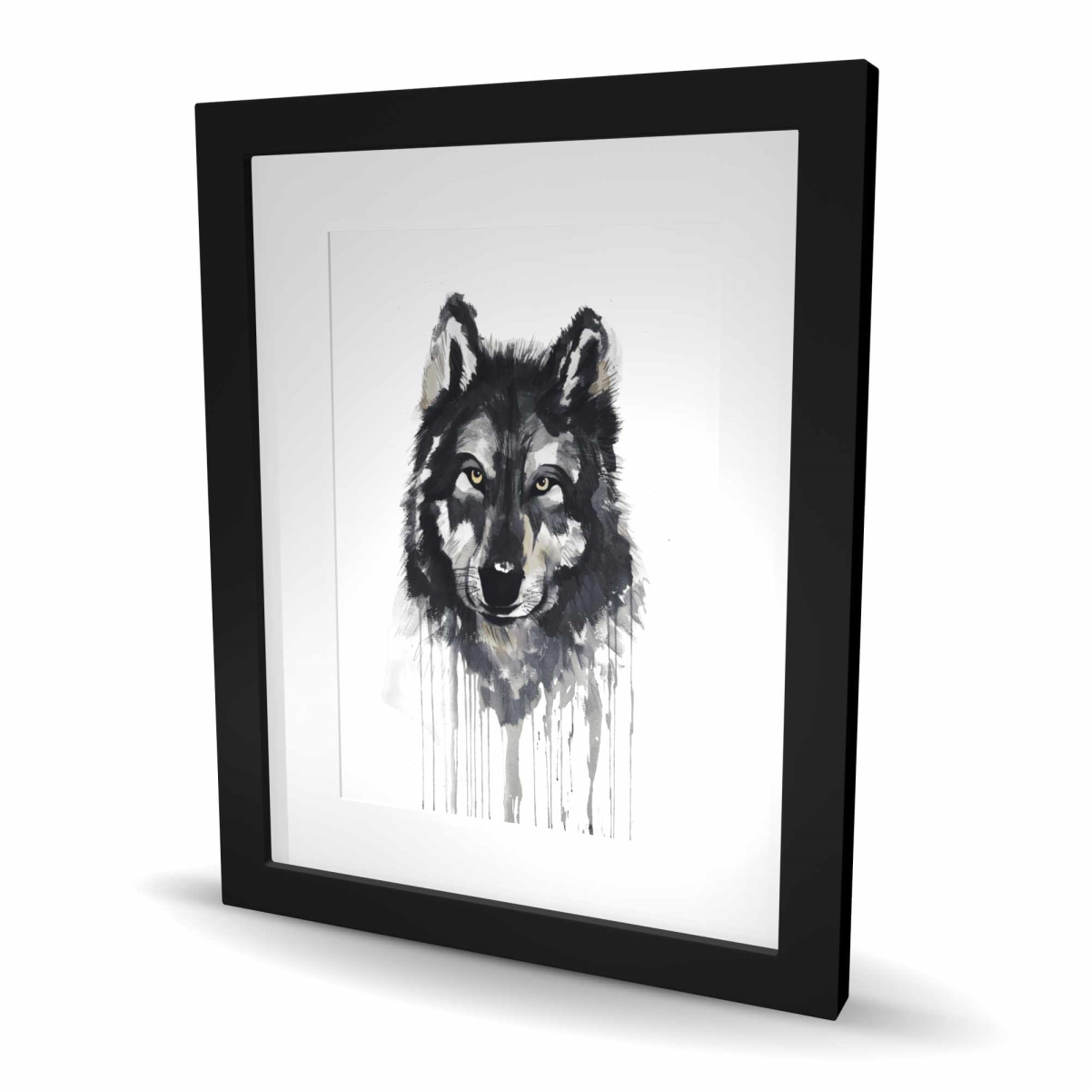 C1FM1620NR0D5R 16 x 20 in. Mysterious Wolve - Framed Matted Print Wall Art - Home Decor Art