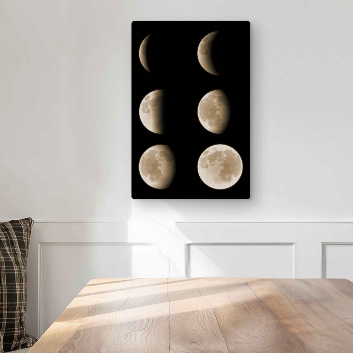 C1MP1218DI8X6N 12 x 18 in. Eclipse In Six Phases Wall Art - Beige Earth & Galaxy Metal Print