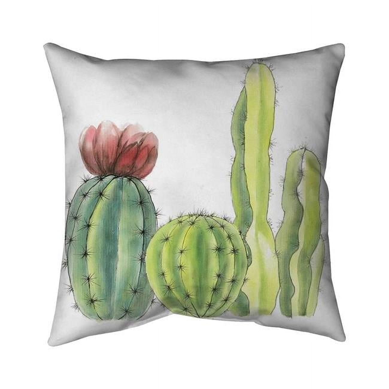 18 x 18 in. Four Little Cactus-Double Sided Print Indoor Pillow