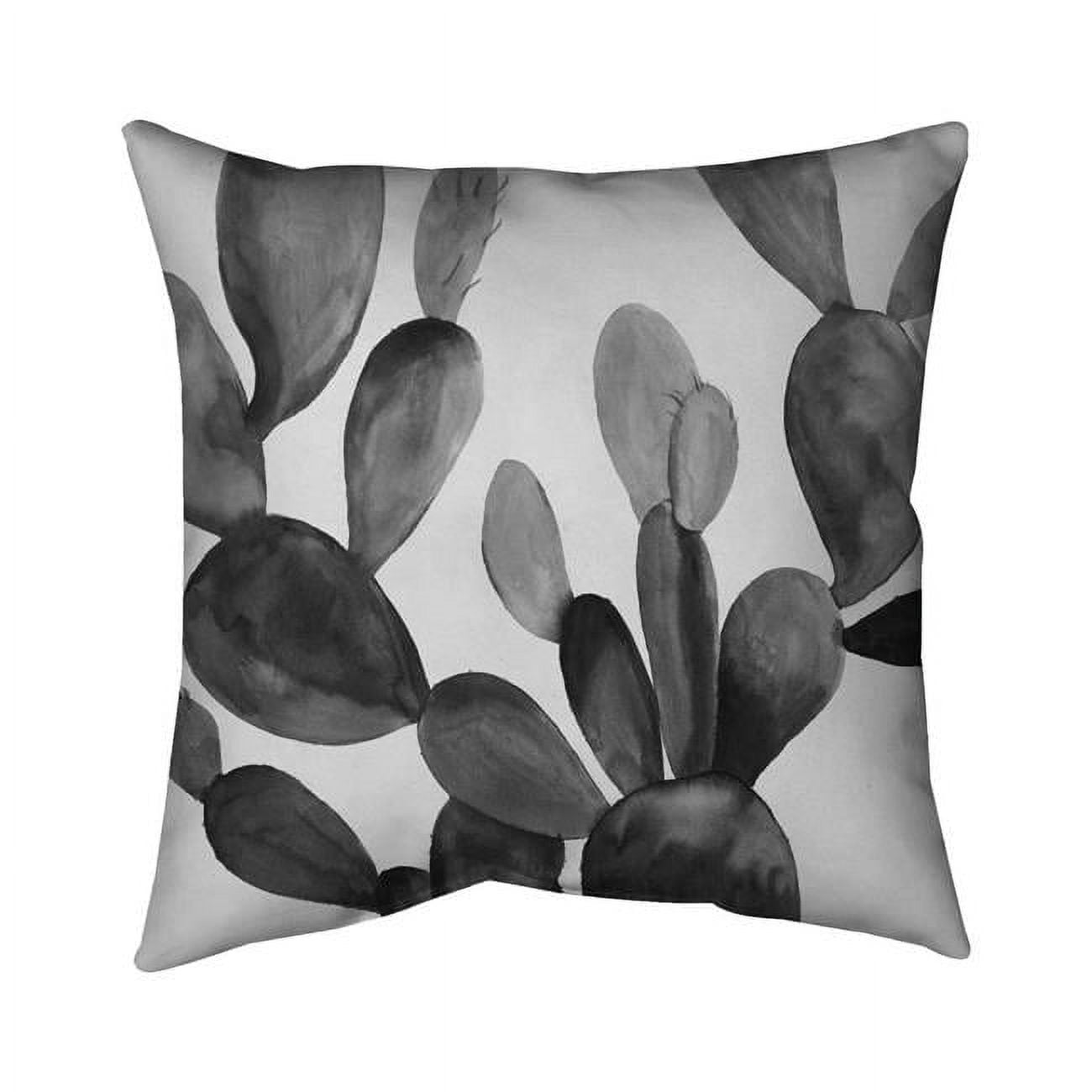 18 x 18 in. Greyscale Cactus-Double Sided Print Indoor Pillow