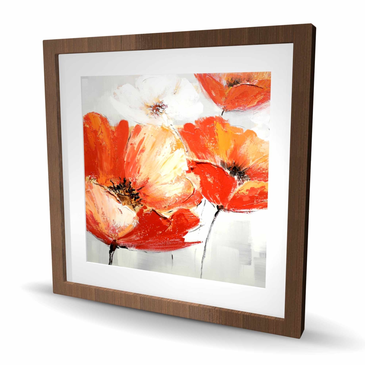C1FM24245E9Z4L 24 x 24 in. Red Wild Flowers in the Wind Wall Art - Bedroom Botanical Print