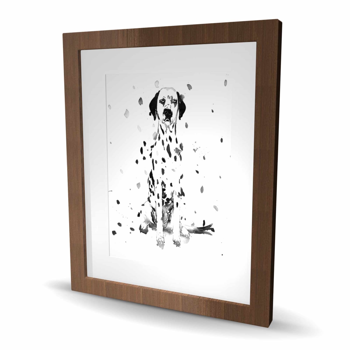 C1FM1620F2925C 16 x 20 in. Dalmatian Dog Gray Bedroom Framed Matted Print Wall Art - Home Decor