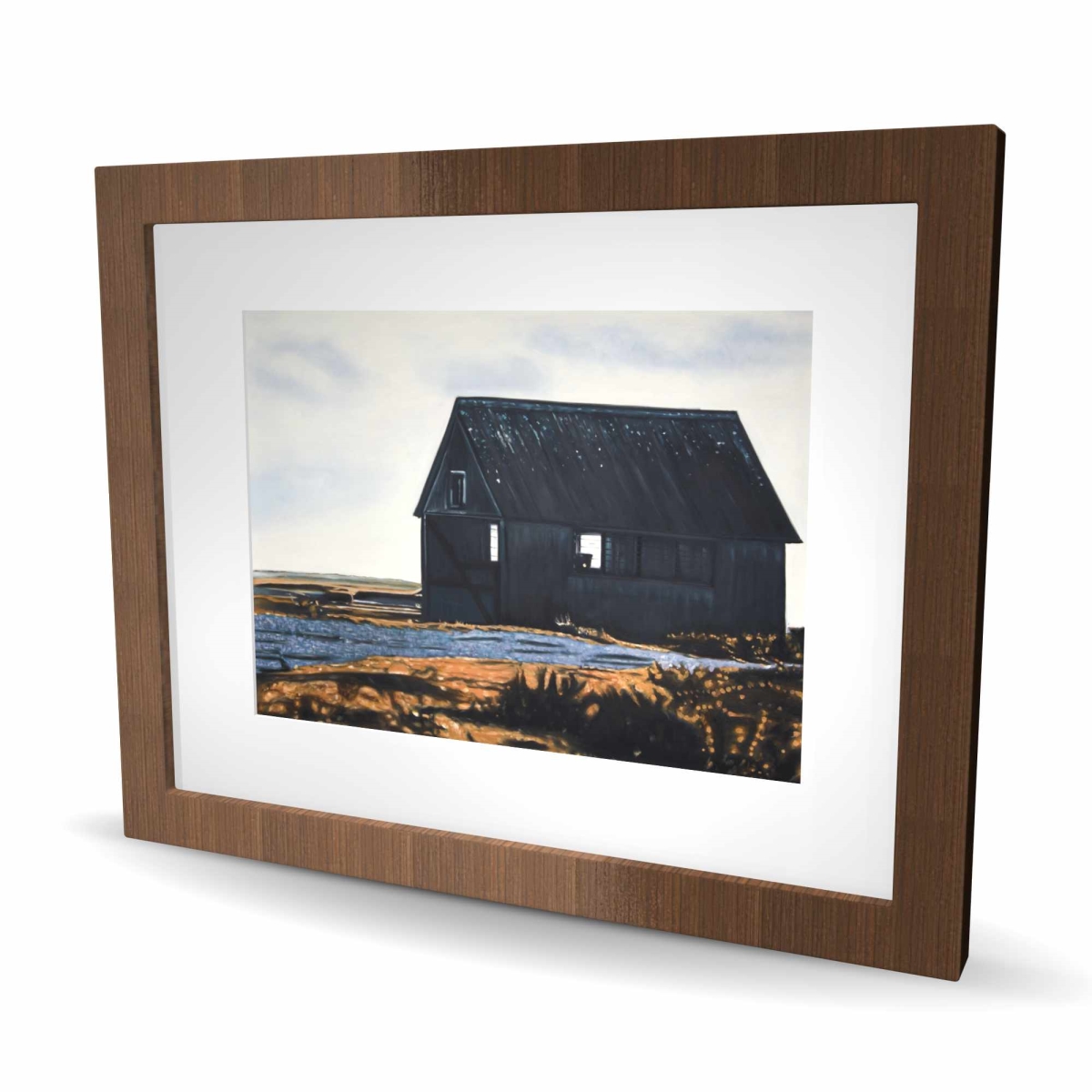 C1FM1620YJ6LET 16 x 20 in. Abandoned Barn - Leaves Still Life Framed Print Wall Art - Home Decor