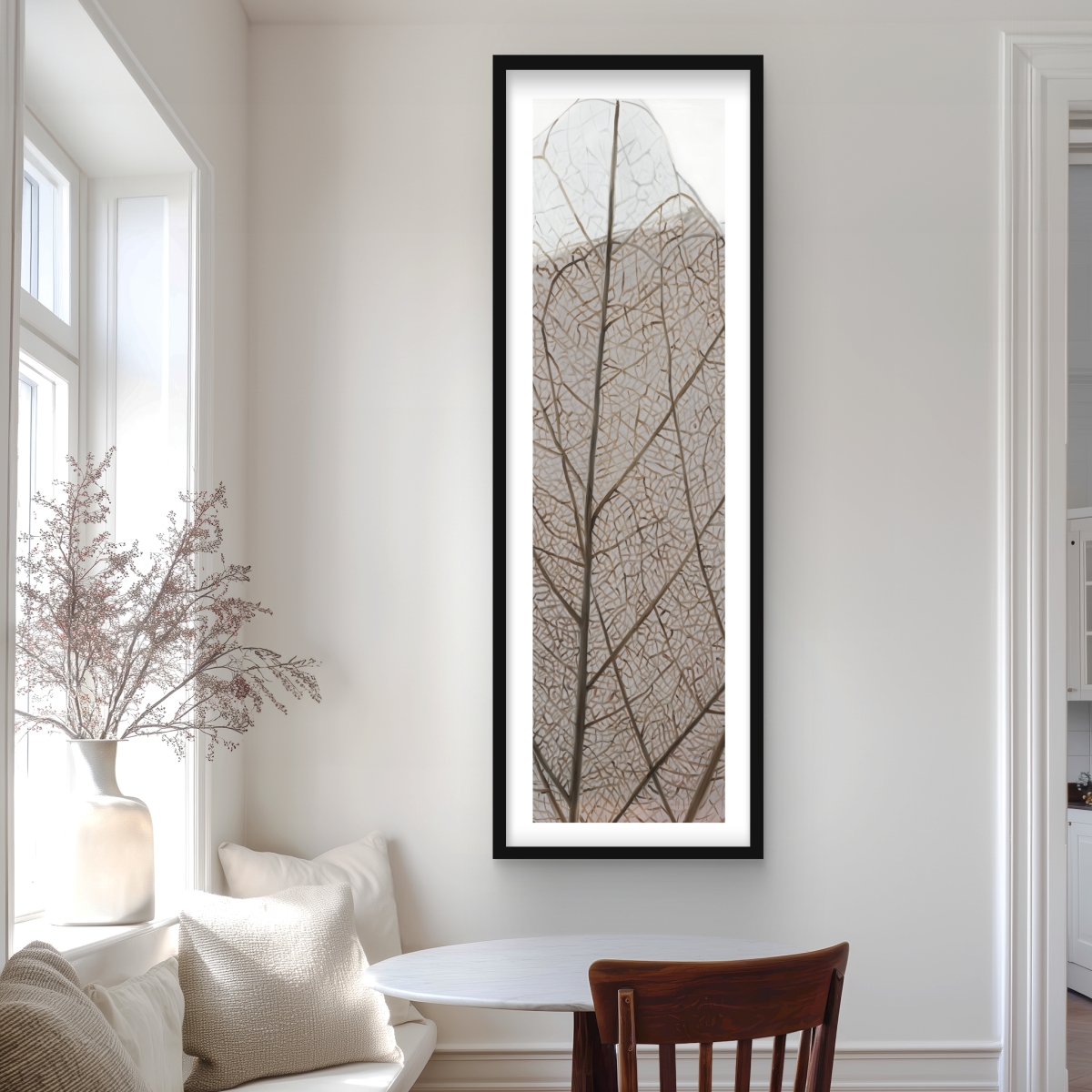 C1FM2060BFALH7 20 x 60 in. Translucent Dried Leaves Print Wall Art - Rustic Botanical Home Decor