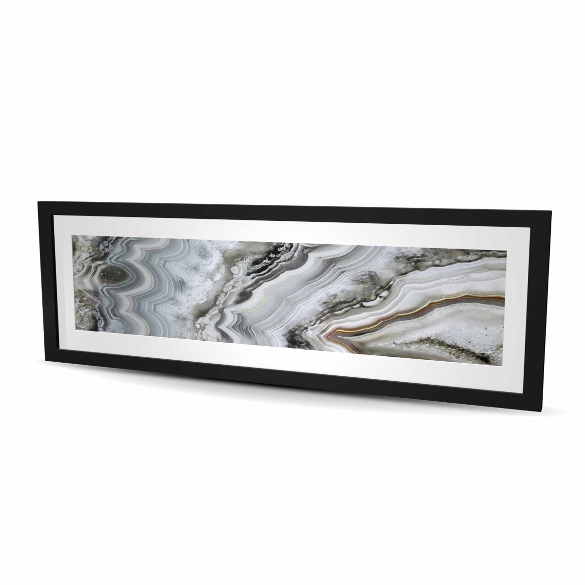 C1FM1648SPG1TB 16 x 48 in. Abstract Geode - Hyperrealist Framed Print Wall Art for Home Decor