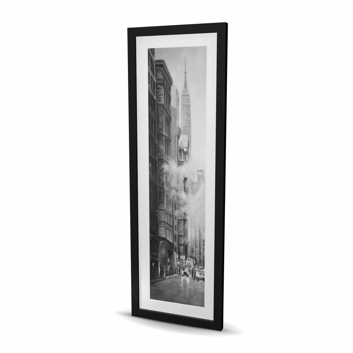C1FM1648W41G8J 16 x 48 in. Morning in the Streets of York City Wall Art - Monochrome Print